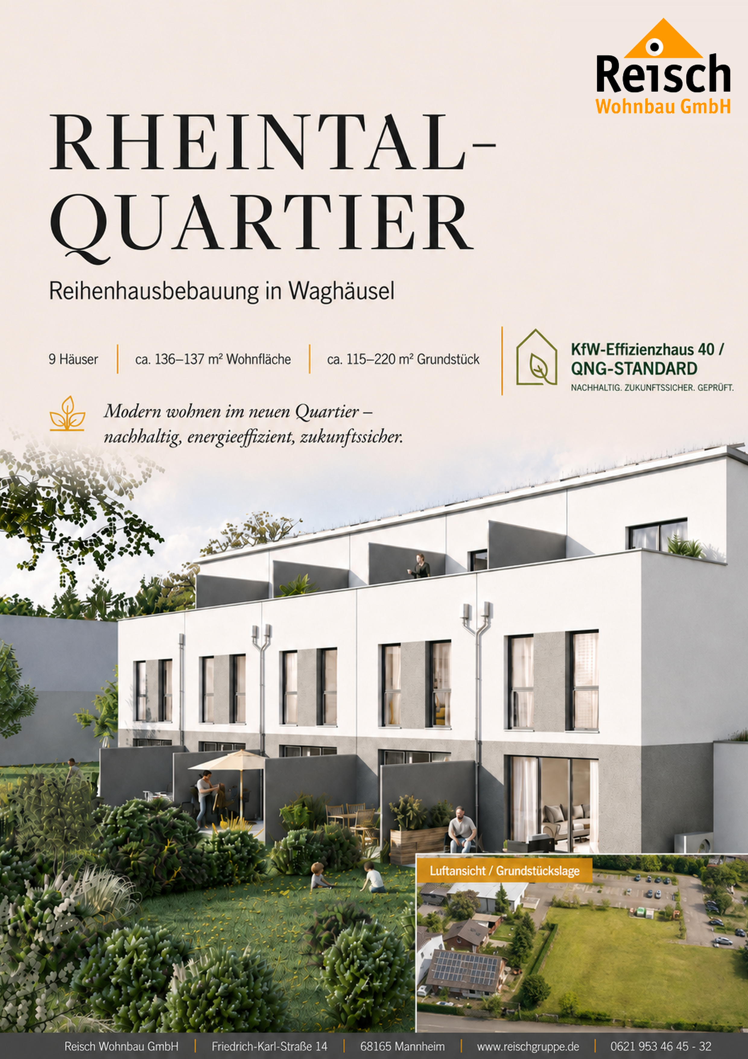 Repräsentative Reihenhäuser - KfW 40 QNG - Waghäusel