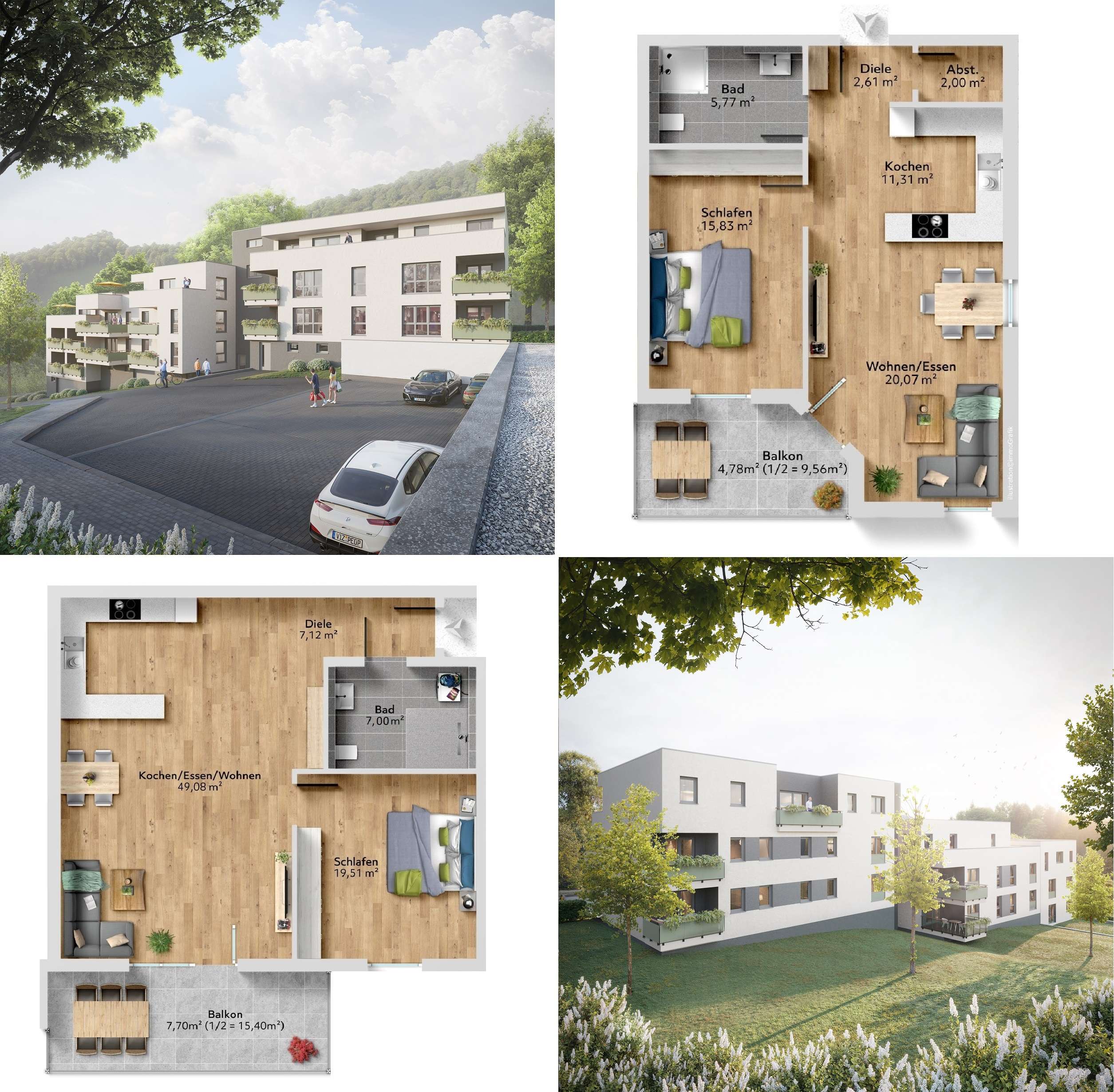 Moderne Neubauwohnungen KfW40 QNG