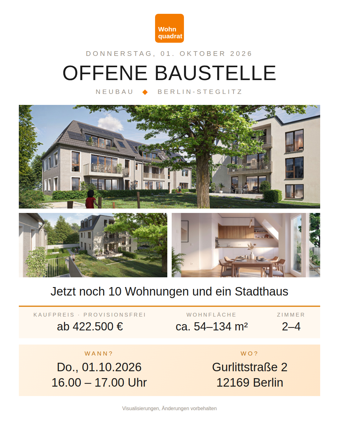 Besichtigung: Do. 01.10., 16 – 17 Uhr in Steglitz (Steglitz)