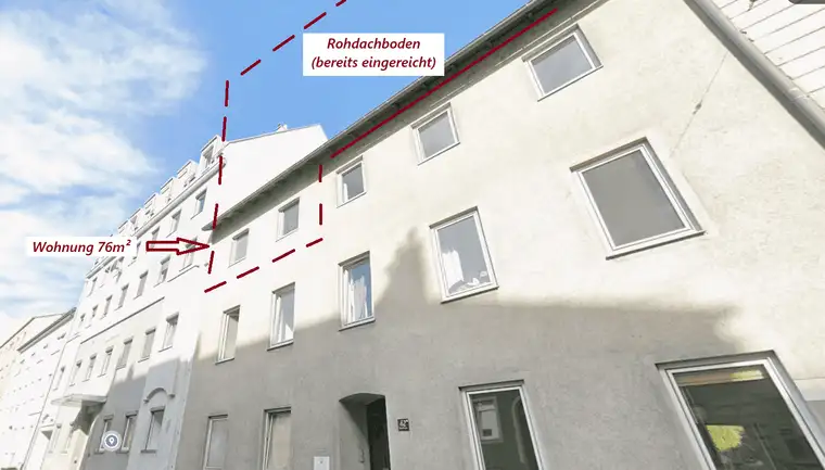 Wohnung inkl. Rohdachboden