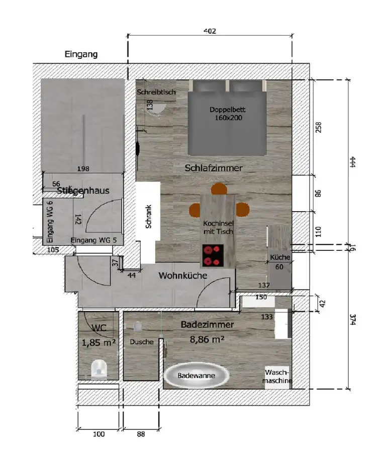 Exklusive Wohnung mit Balkon