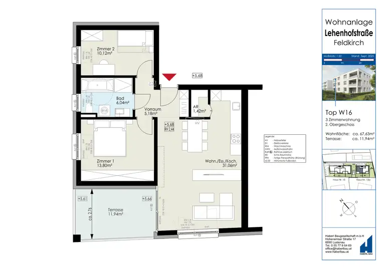 Urban und nah an der Natur wohnen. 3 Zimmer im Dachgeschoss