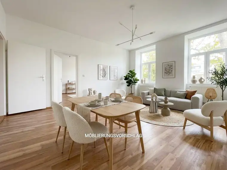 ☀️ SOMMERAKTION: 50 % Provisionsnachlass! DIREKT AN U3: hofseitige, modernisierte 3-Zimmerwohnung im 1. Stock