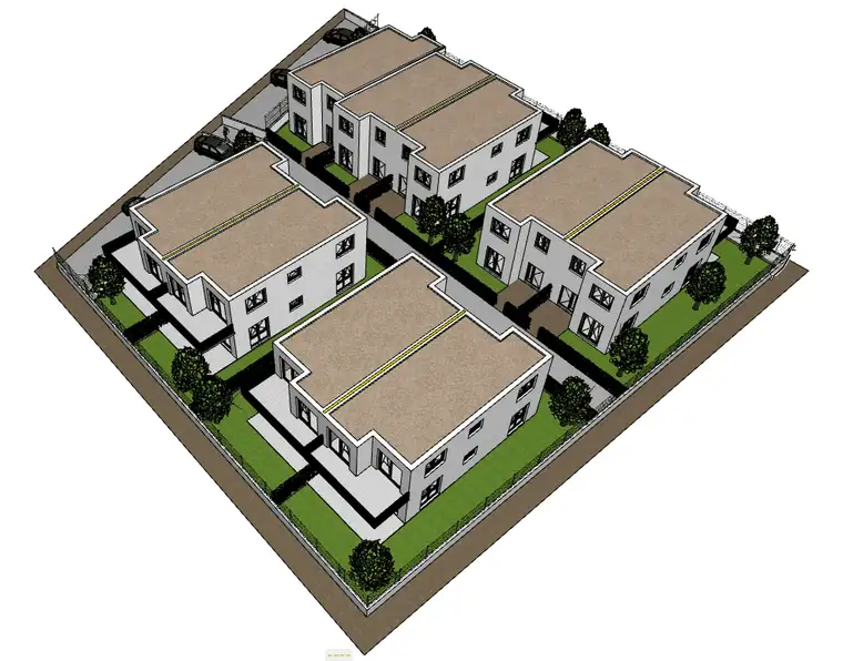 perektes BAUTRÄGER-ECKGRUNDSTÜCK MIT ARCHITEKTUR-ENTWURFSPLANUNG mit 9x REIHENHÄUSER in begehrter LAGE