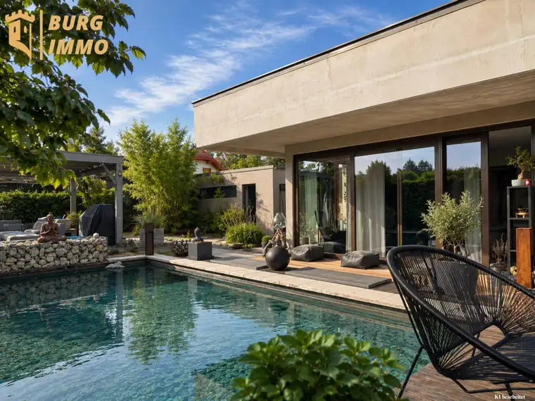 Einzigartiger Design-Bungalow mit Schwimmteich &amp; Wellnessgarten nahe dem Neufelder See