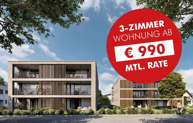 3-Zimmer Wohnung mit sonniger Terrasse und hoher Wohnbauförderung (Top A03)