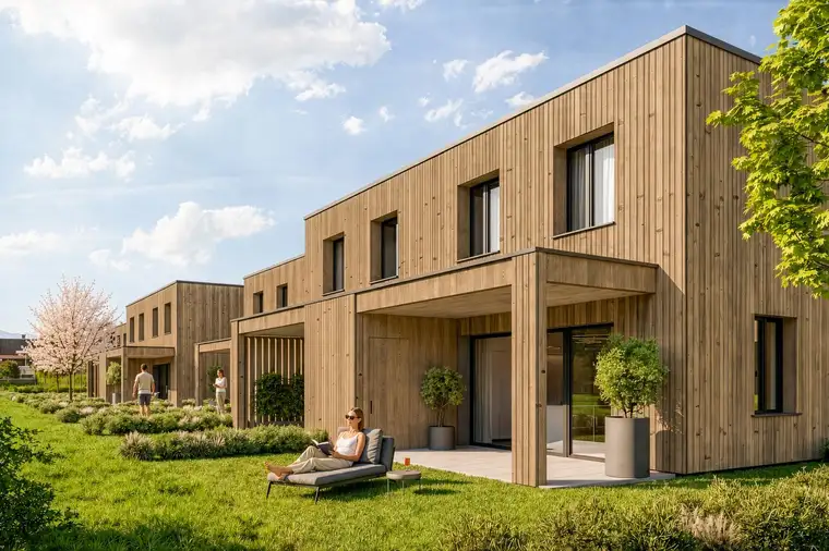 In Planung: Reihenhaus in Holzbauweise nahe dem Erholungsgebiet Alter Rhein