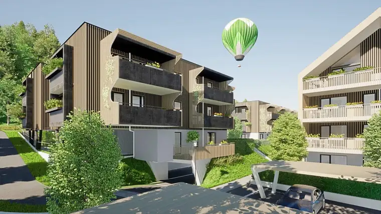Helle NEUBAU-Eigentumswohnung am Klopeiner See mit ca. 66 m² Wohnfläche und ca. 25 m² Balkon, TOP 4, Haus 3, 1.OG