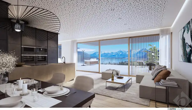 XXL Terrassenfläche über St. Gilgen: Luxus Neubauwohnung mit Panorama