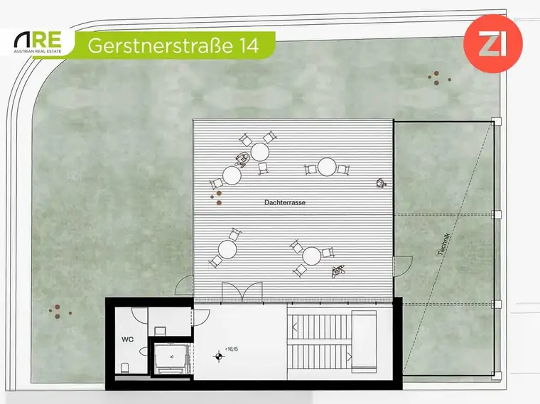 Linz - Urfahr: Loftige Bürostudios - Top modern in bester Stadtlage, Dachterrasse mit Garten, Flächen ca. 359,4 m²