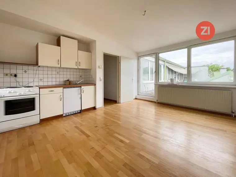 Günstig kaufen, selbst sanieren: 2-Zi.-Wohnung. mit Dachterrasse im Zentrum St. Georgen/Gusen