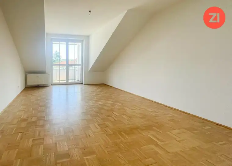 Geförderte 3- Zimmer Dachgeschoss-Wohnung inkl. Loggia und Stellplatz Einbau einer Küche möglich