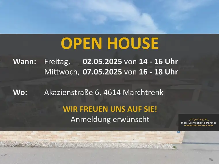 OPEN HOUSE! Exklusiver Bungalow im Toskana Stil mit Terrasse, Traumgarten und Doppelgarage in Marchtrenk