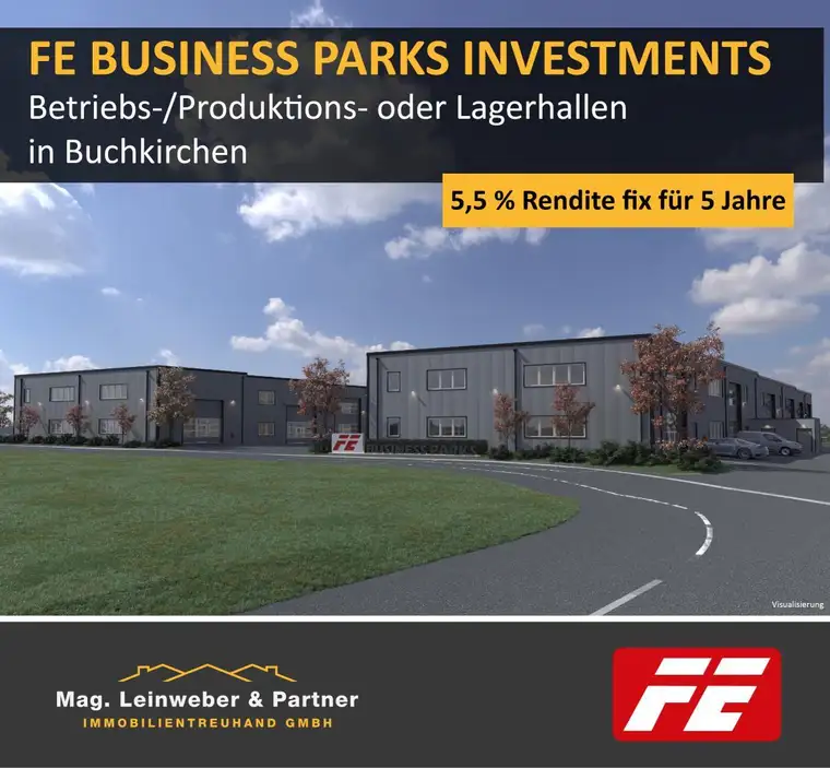 STARINVESTMENT! 5,5 % Rendite fix auf 5 Jahre! Betriebs-/Produktions-oder Lagerhallen von 148 - 329 m² Fläche in Buchkirchen bei Wels (Top 17)