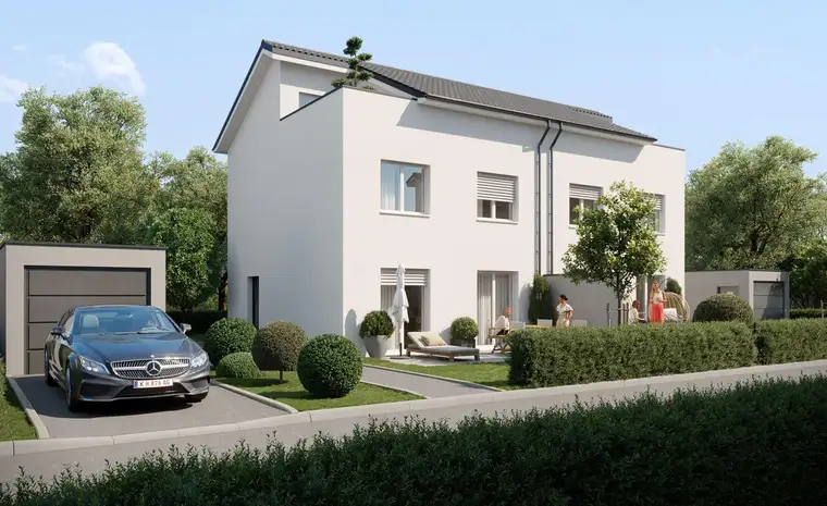 Jetzt mieten / Kaufoption! Traumhafte Neubau Doppelhaushälften 128 m² Wfl. mit Büro / Galerie, Dachterrasse, Eigengarten &amp; Garage in Attnang-P.