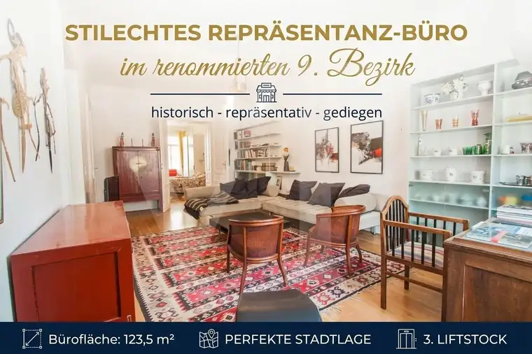 Stilvolles Altbaubüro im Herzen des 9. Bezirks