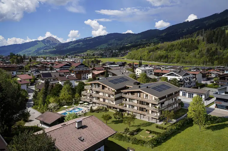 3-Zimmer Neubauwohnungen - Zentrumsnah - Großzügige Grünflächen - Pool - Moderner Alpenstil
