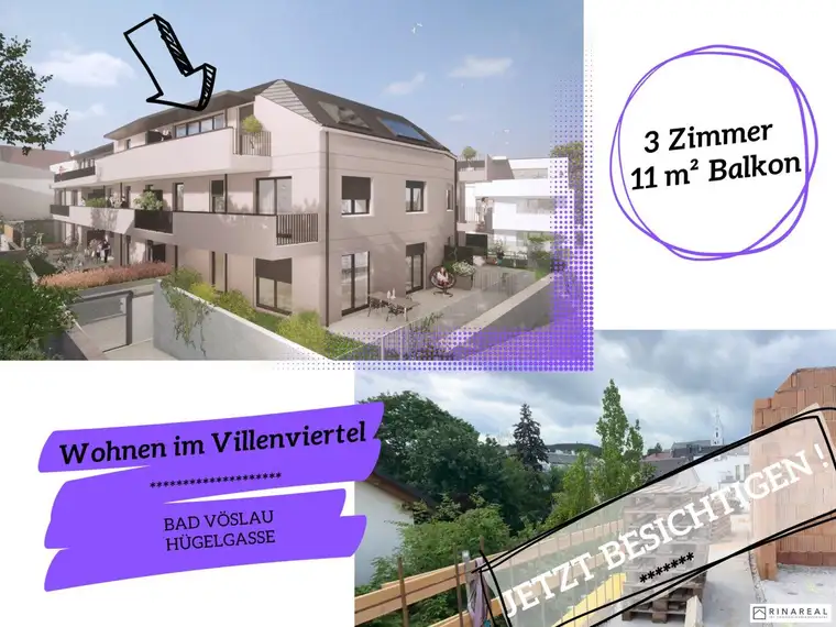 PROVISIONSFREI | Wohnen im Villenviertel | 3 Zimmer Wohnung mit Balkon (DG) | Hügelgasse | Fertigstellung Mitte 2025 (Gebäude B - Top 14)