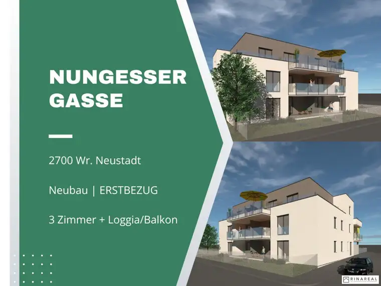 Neubauprojekt - Nungessergasse | 3 Zimmer | Loggia &amp; Balkon | Belagsfertig | inkl. PKW-Stellplatz | TOP 4