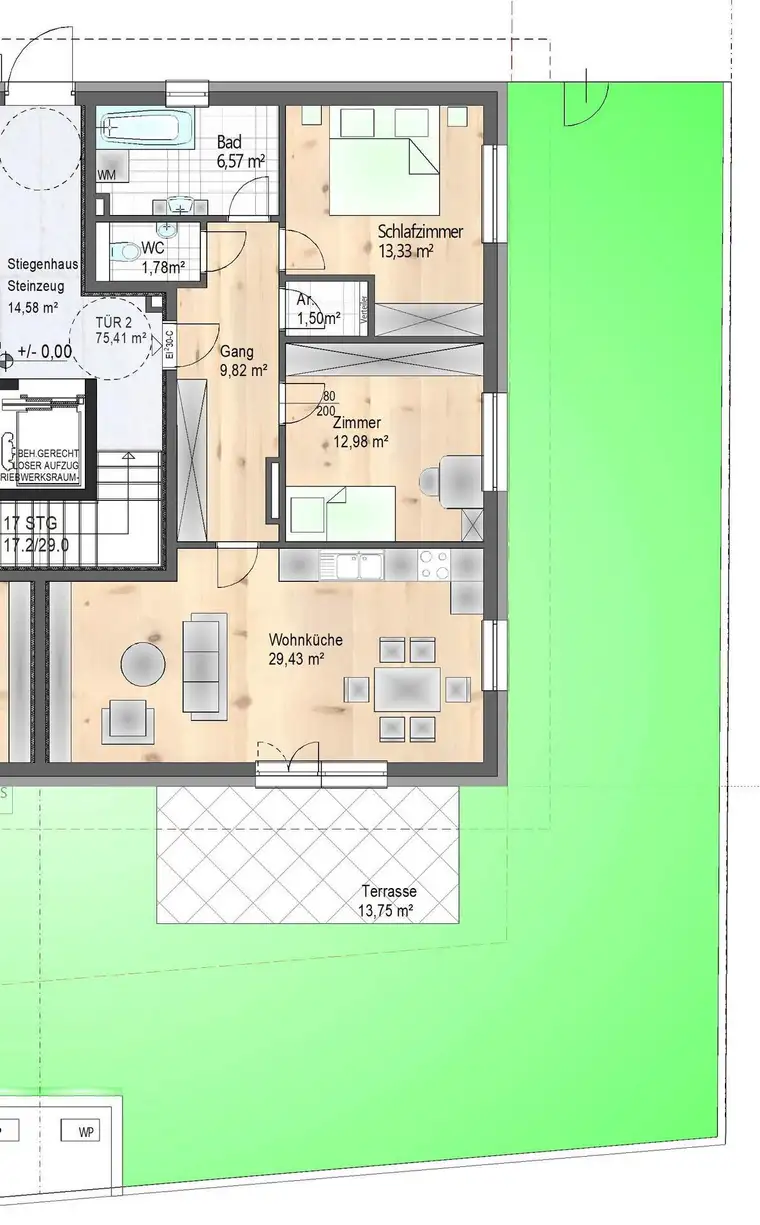 Ihr grüner Traum – 3-Zimmer-Gartenwohnung mit 121 m² Eigengarten &amp; sonniger Terrasse – SOFORTBEZUG – Provisionsfrei – Direkt vom Bauträger