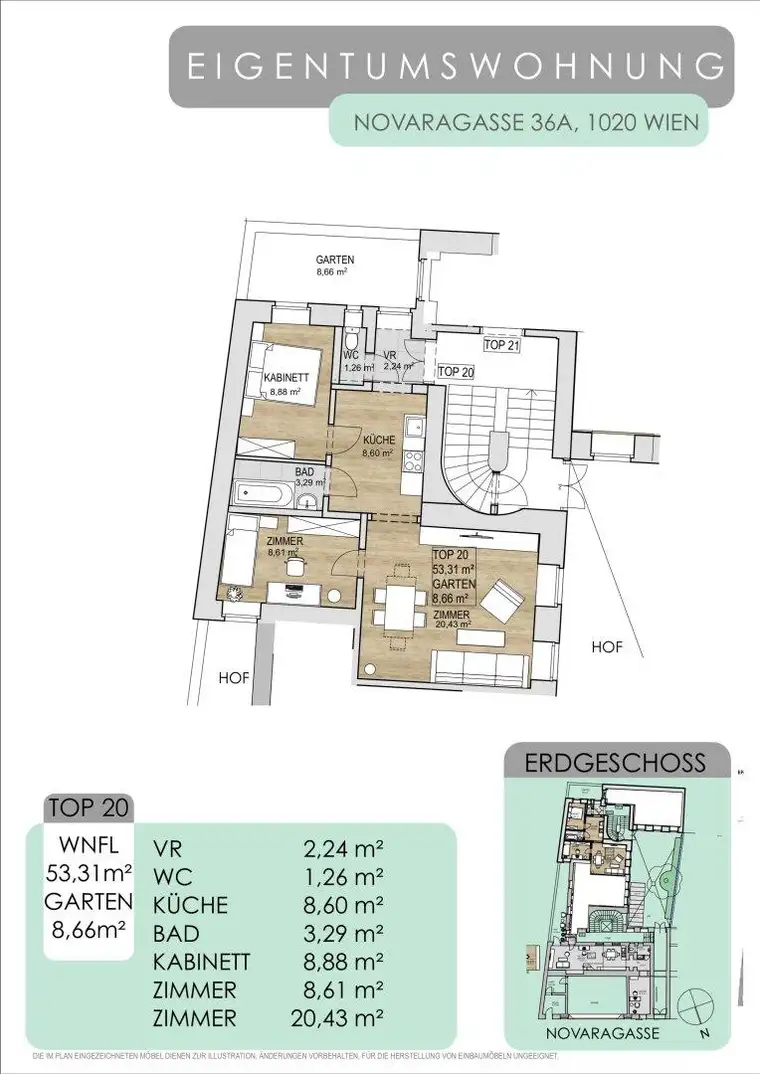 ERSTBEZUG! 3-Zimmer-Wohnung nahe Augarten mit eigenem Garten!