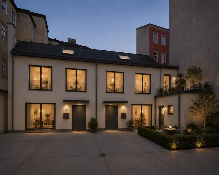 Townhouse-Möglichkeit im Hof eines historischen Zinshauses!