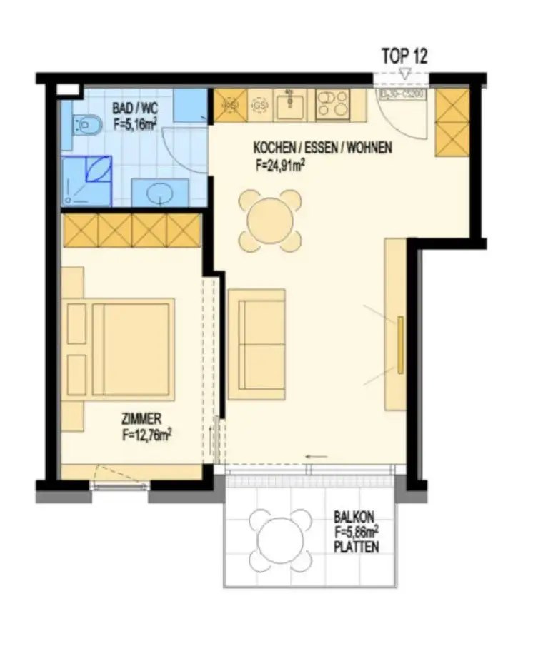 Miete - Erstbezug - 2 Zimmer Wohnung - Top 12 - mit Balkon und TG-Stellplatz-Schwaz