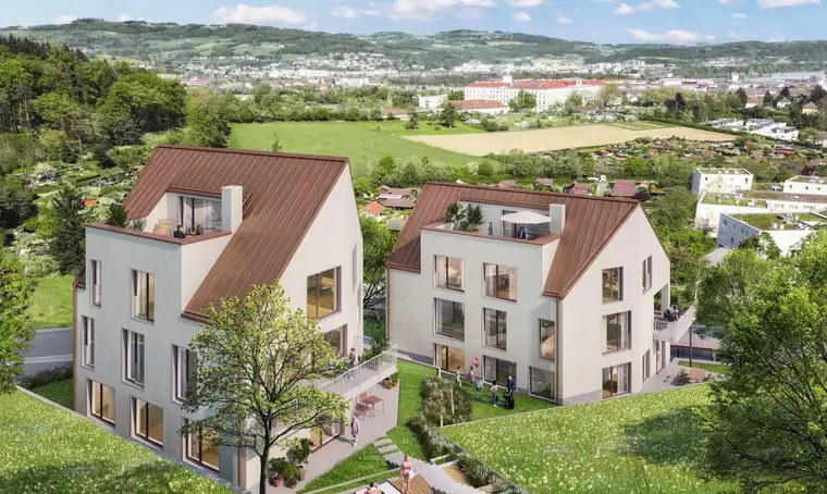 DAS KEIML am Auberg – Zuhause über den Dächern von Linz - Ein besonderer Ort zum Wohnen: hochwertige Eigentumswohnungen, klare Architektur und ein weiter Blick über Linz – ruhig gelegen am Auberg.