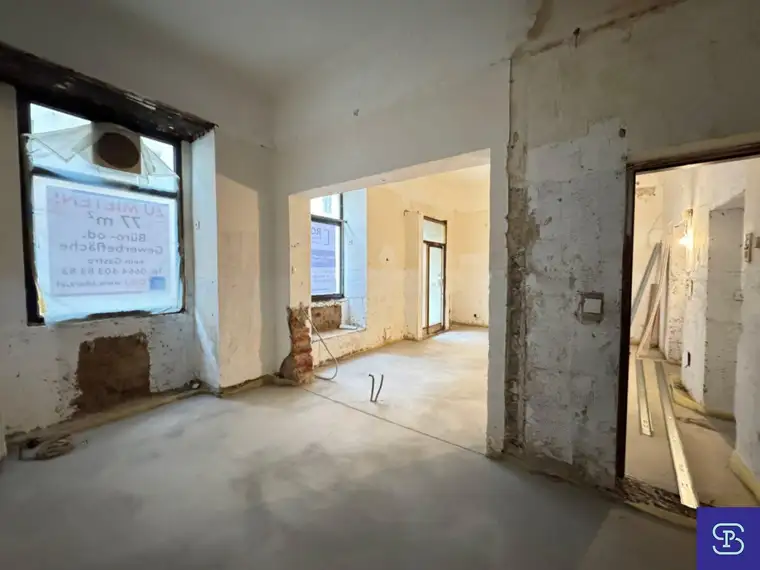 Rohbau: 77m² Büro- oder Geschäftslokal Nähe Taborstraße - 1020 Wien