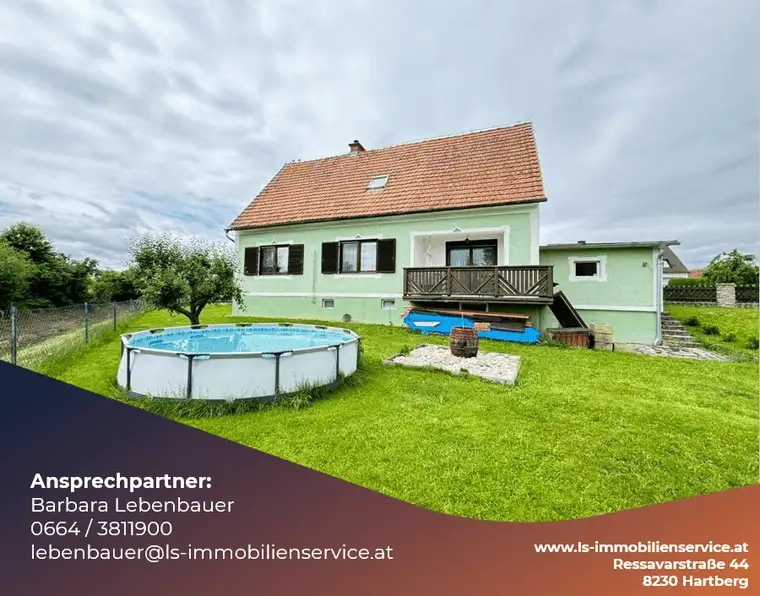 Entzückendes Wohnhaus mit herrlichem Garten, zwischen Fürstenfeld und Hartberg! 