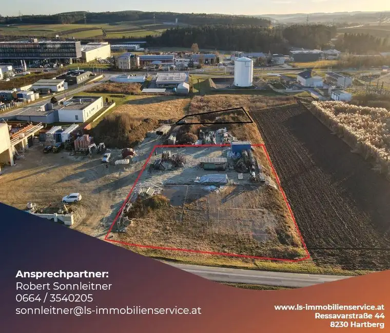 Top Industriegrundstück an der Autobahnabfahrt A2 Hartberg mit 1.987m² Gesamtfläche, Industriegebiet 1