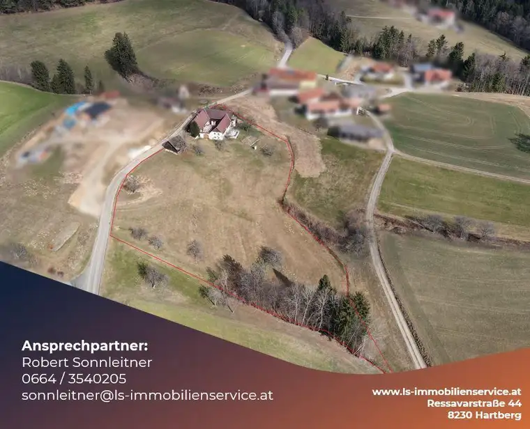 Landwirtschaft mit 1,2 ha Grundfläche und Fernsicht am Pöllauberg