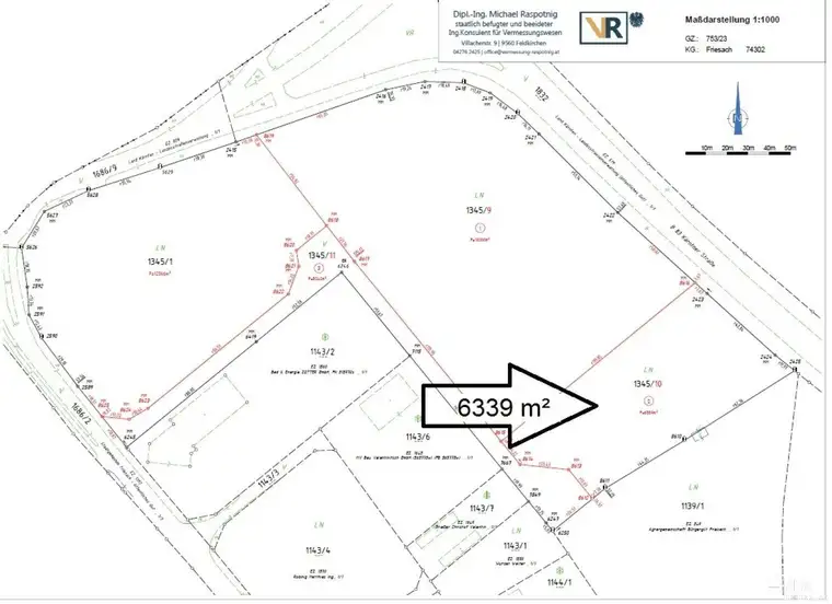 Großartige Gewerbefläche (Bauland-Gewerbegebiet) mit 6339 m² an der B 317 in Friesach zu verkaufen!