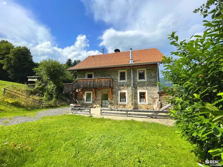 Steinhaus (saniert) mit landwirtschaftlicher Fläche in idyllischer Aussichtslage - Scheune und viel Grundstück!