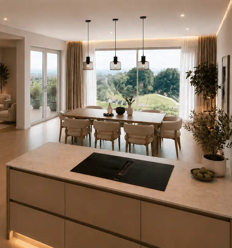 Modernes Wohnen im Penthousestil mit Weitblick
