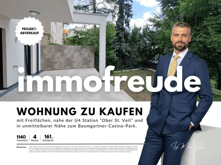 Zum Verkauf steht eine nach Süden ausgerichtete 4 Zimmer-Altbauwohnung mit Garten und Balkon, welche mittels einer Luftwärmepumpe beheizt wird, in Wien Penzing, nahe der U4 Station “Ober St. Veit” und in unmittelbarer Nähe zum Baumgartner-Casino-Park.