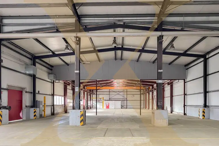 Beheizbare Lagerhalle mit ca. 7 bis 9 Meter Hallenhöhe, diversen Krananlagen, Freiflächen etc. in Asten zu vermieten! TEILBAR!
