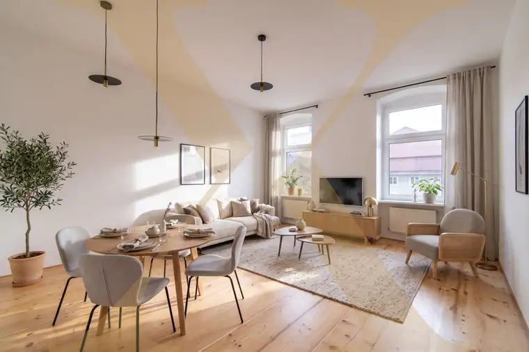Charmante 2-Zimmer-Altbauwohnung mit Balkon nahe der Linzer Promenade zu vermieten!
