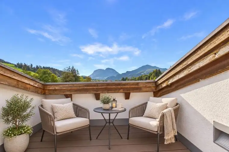 Ski in/Ski out - Penthouse-Maisonette mit Dachterrasse und Kaiserblick