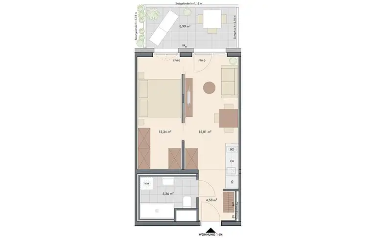 „Die Smarte“ 2-Zimmerwohnung für Anleger mit Ausblick &amp; Balkon