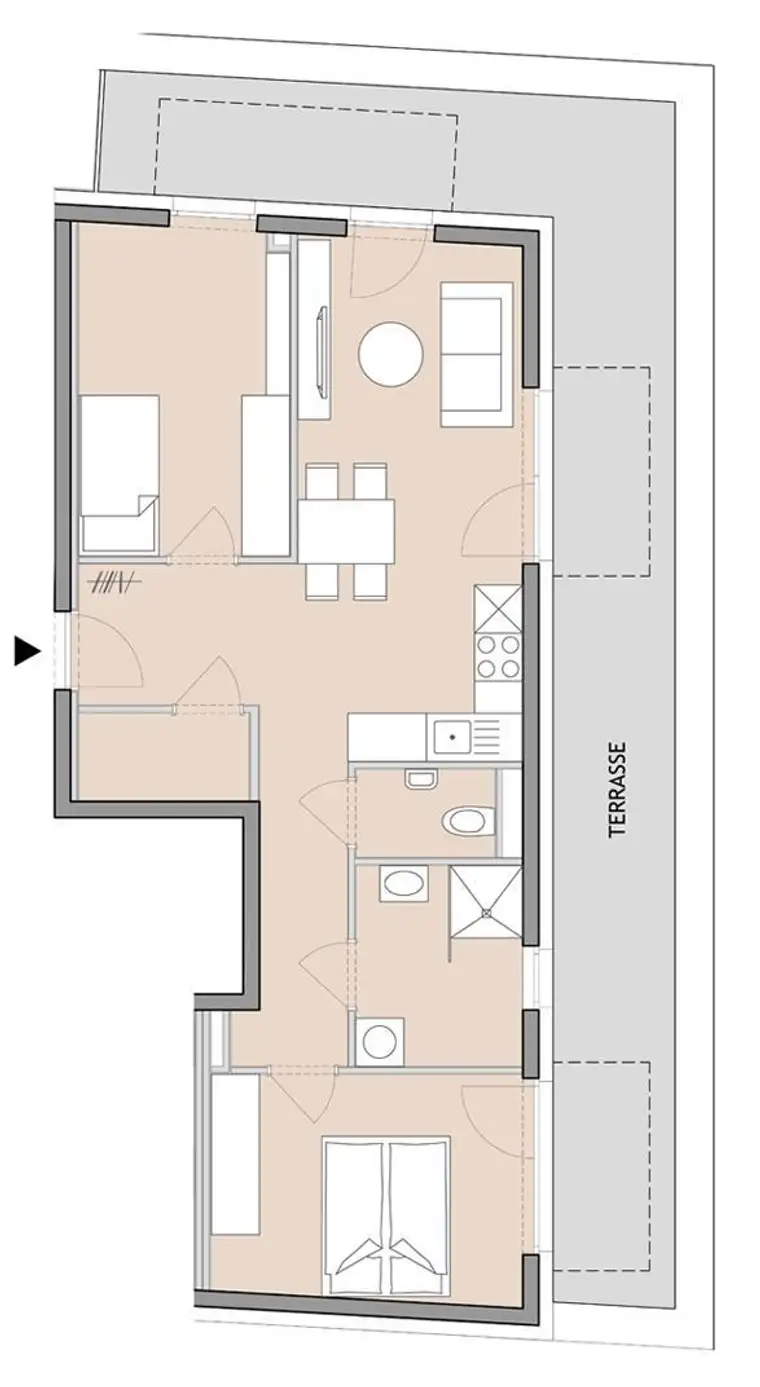 Echtes Penthouse, 3-Zimmer und große umlaufende Terrasse