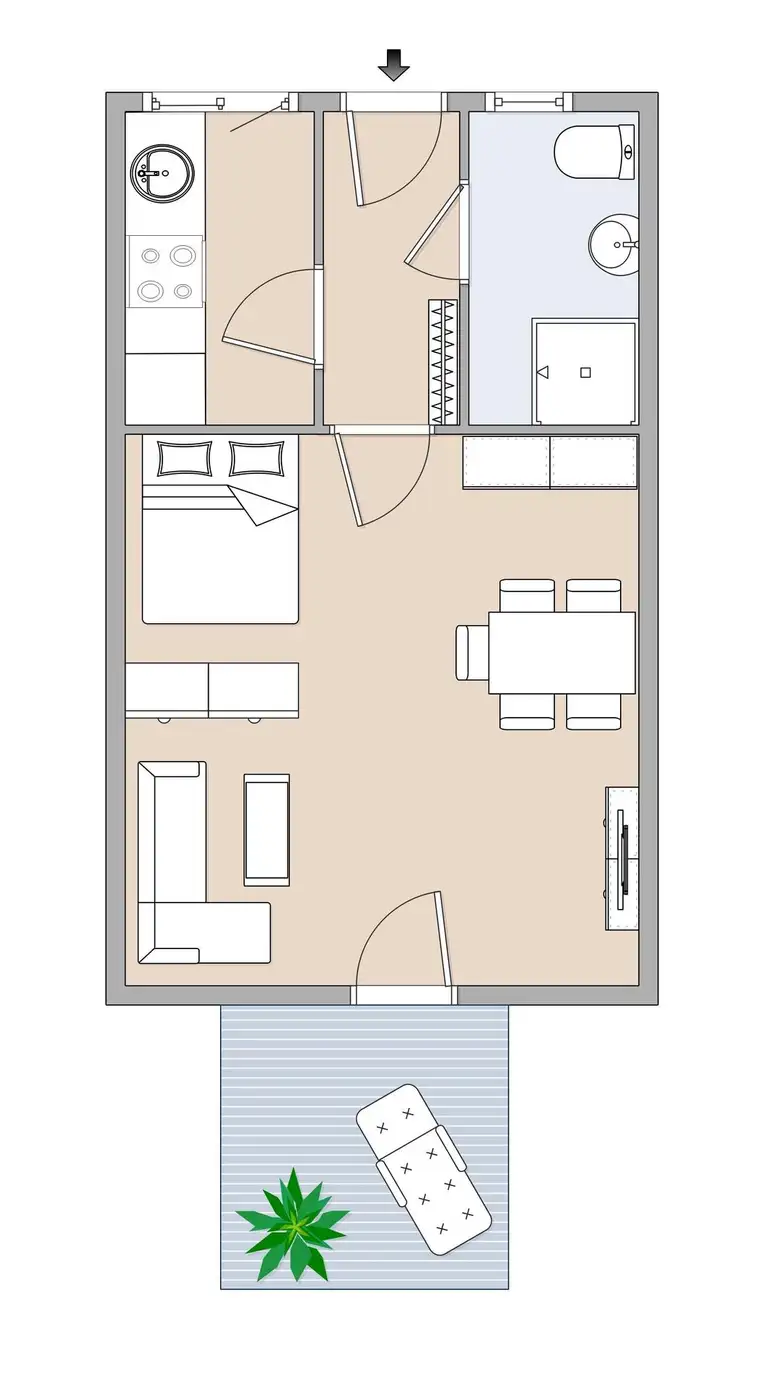 Moderne Neubauwohnung mit Balkon