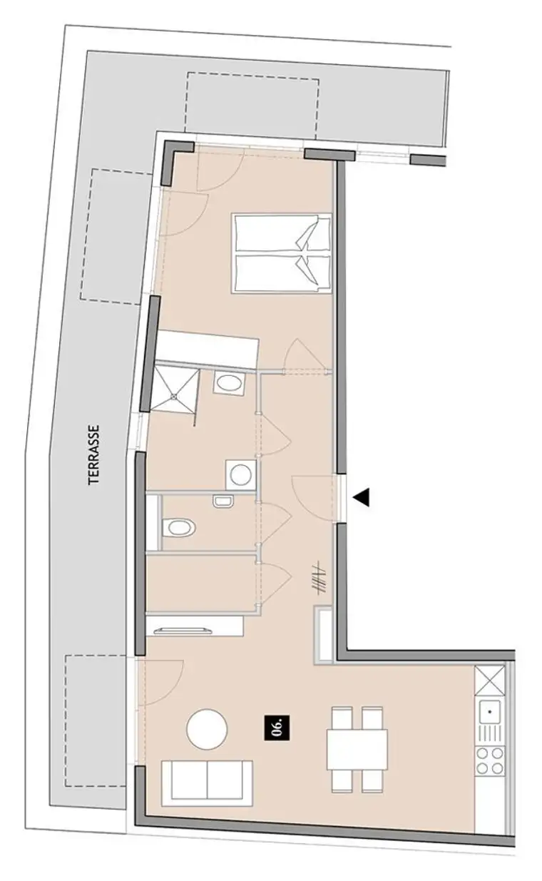 Echtes Penthouse mit umlaufender Dachterrasse