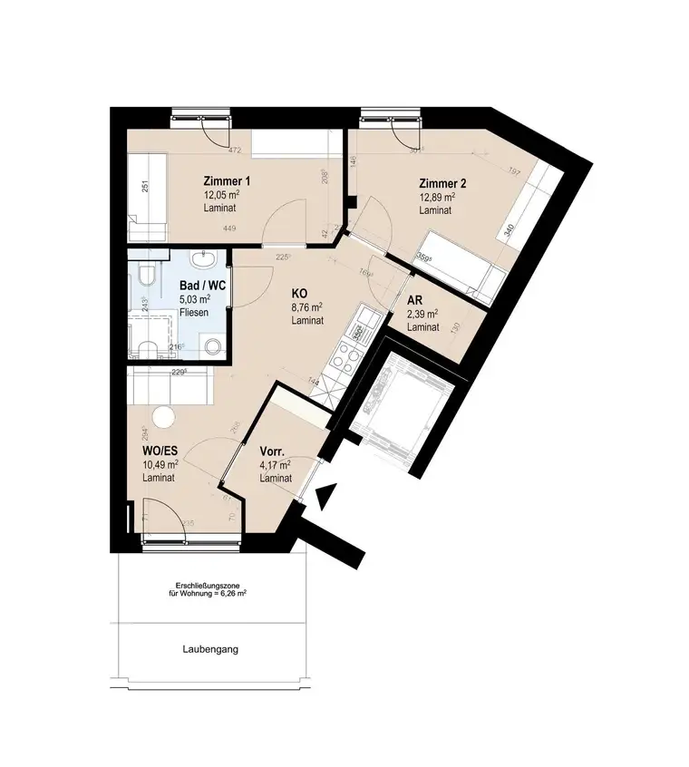 Neubauwohnung im betreuten Wohnen