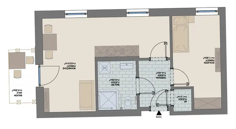 Betreutes Wohnen: Geförderte Neubauwohnung mit Balkon