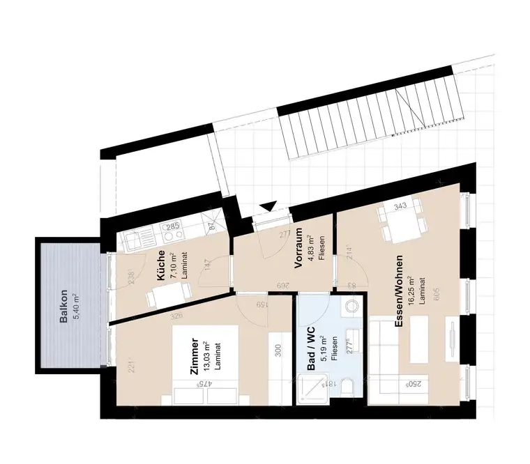 2,5 Zimmer geförderte Neubauwohnung mit Balkon