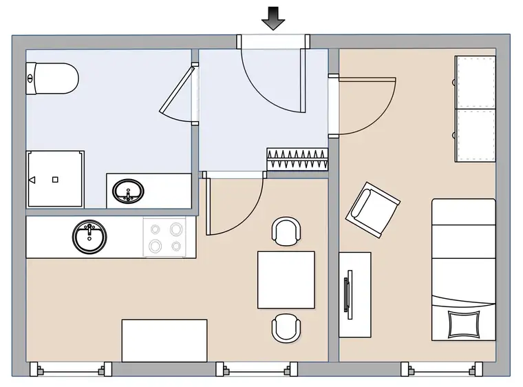 Sehr schöne 2-Zimmer-Wohnung