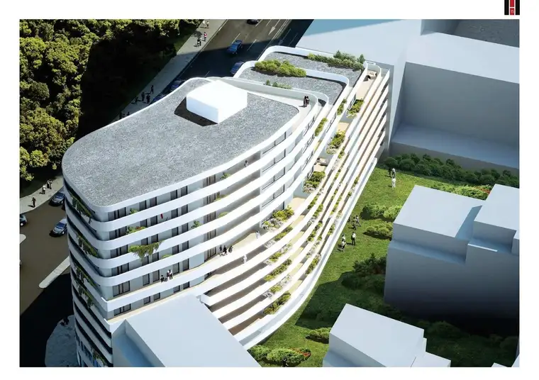 Vienna Hills: hofseitige 2-Zimmer-Wohnung + Balkon und Kahlenberg-Ausblick, Kellerabteil, Erstbezug
