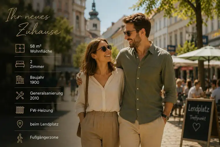 Altbauflair trifft modernen Wohnkomfort mit historischem Laubengang im Herzen des Grazer Trendviertels Lend!
