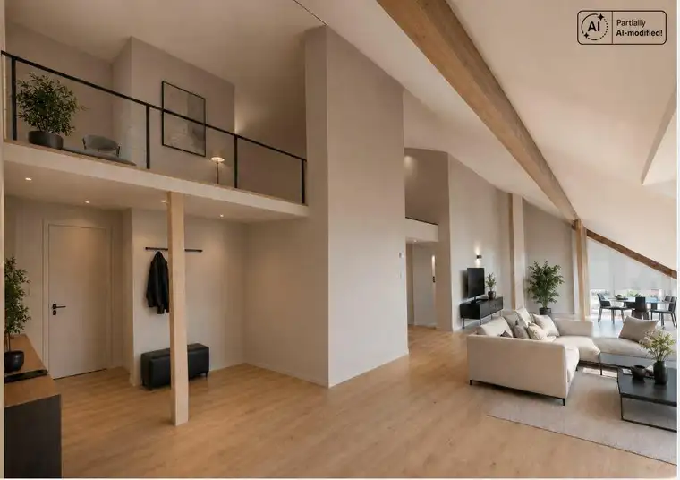 Stilvolles Penthouse-Loft mit Galerie, 2 Dachterrassen &amp; Schlossbergblick – Augartenpark &amp; TU in wenigen Gehminuten erreichbar! Förderung!